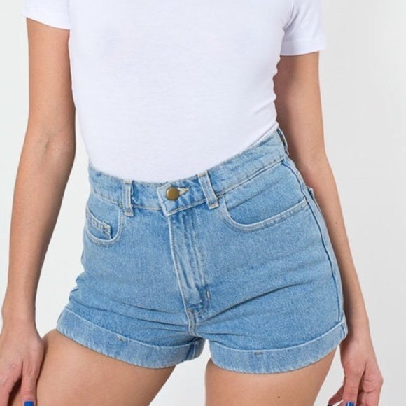 American Apparel High Waisted Cuff Shorts